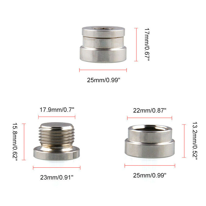 8x O2 Oxygen Sensor Adapter Weld On Bung &Plug Wideband Nut Cap Kit M18x15 Steel