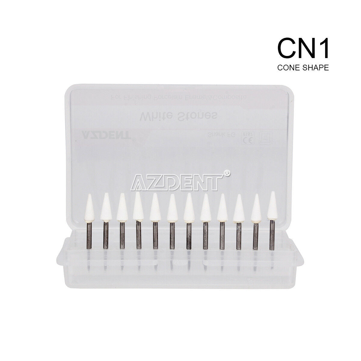60pcs Dental Cone White Stone Polishing FG Burs Abrasion CN1 Points Bur 5Box