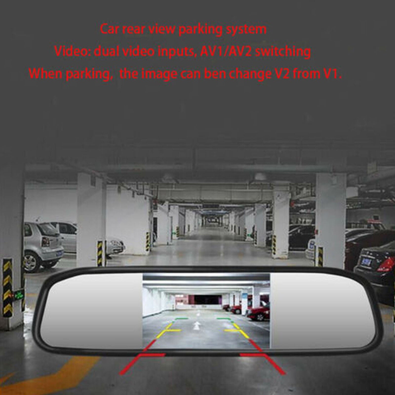Car 4.3" Color TFT LCD Mirror Monitor Auto Reverse Rearview Backup Camera DVD