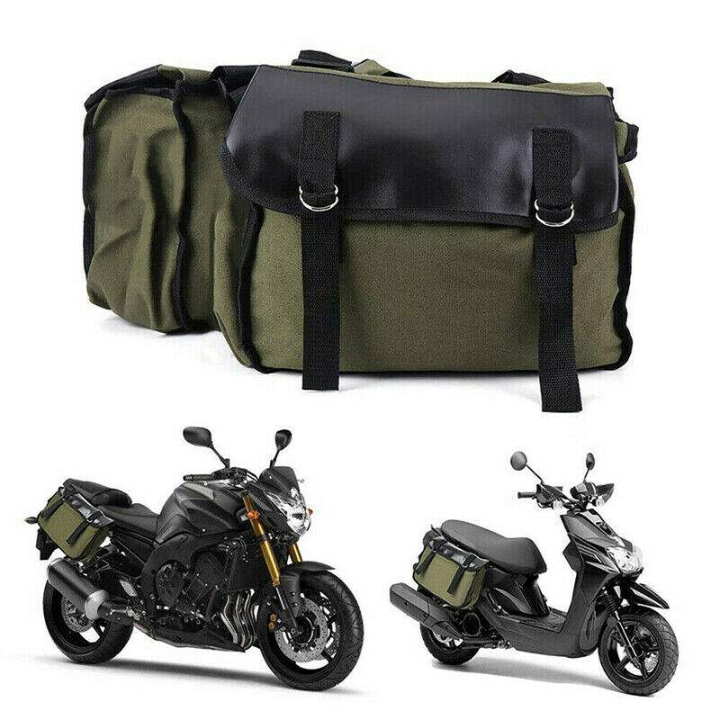 Motorcycle Touring Saddle Bag Touring Saddle Canvas Waterproof Panniers Lugga Pb