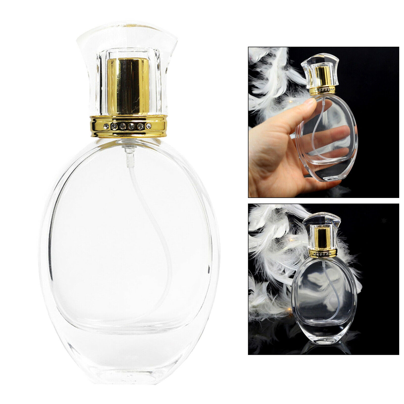 Portable 50ml Empty Glass Cosmetics Perfume Spray Bottle Container Travel Size