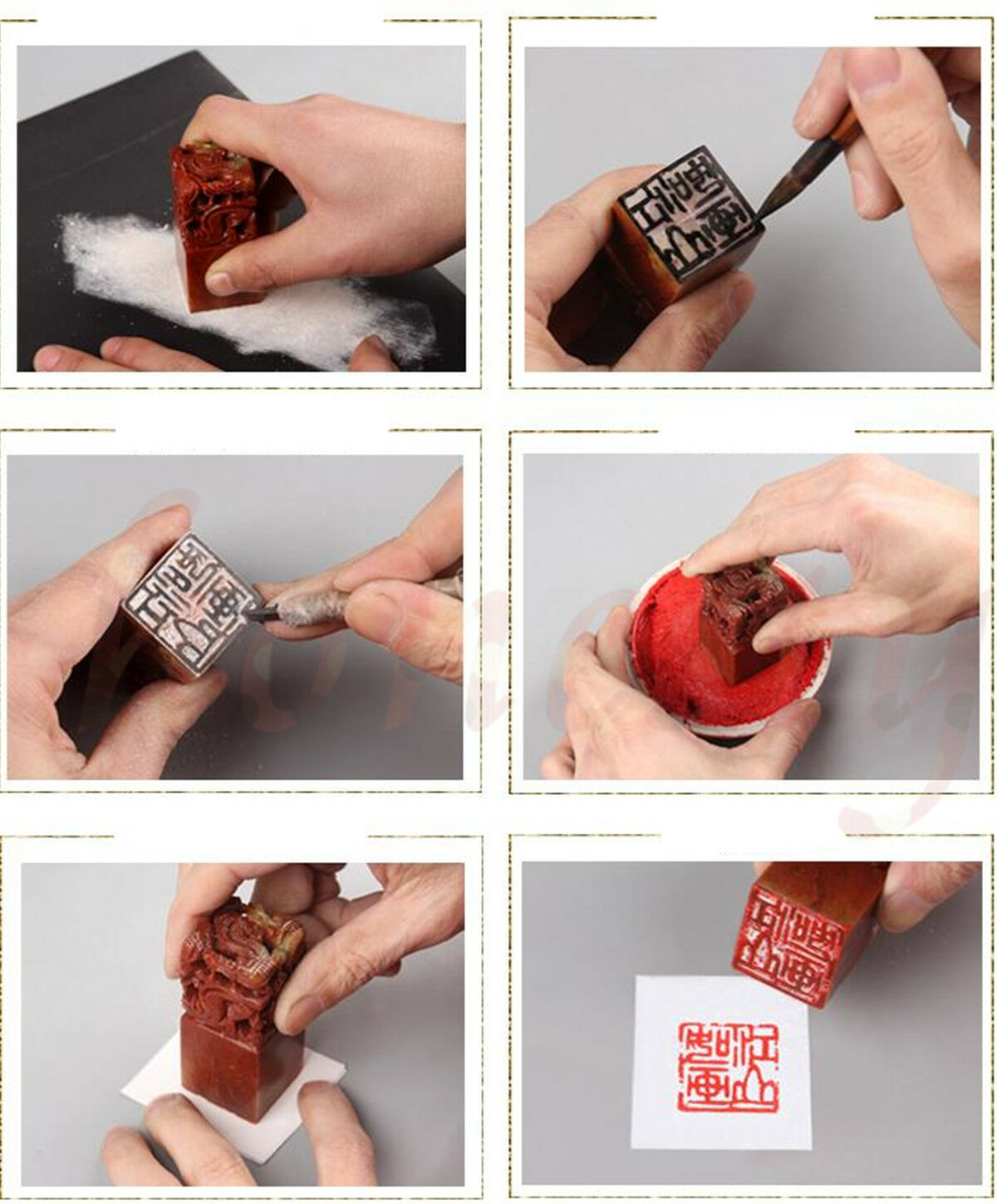 Green Frozen Jade Chinese Traditional Art Carving Seal Sculpture Name DIY Stone