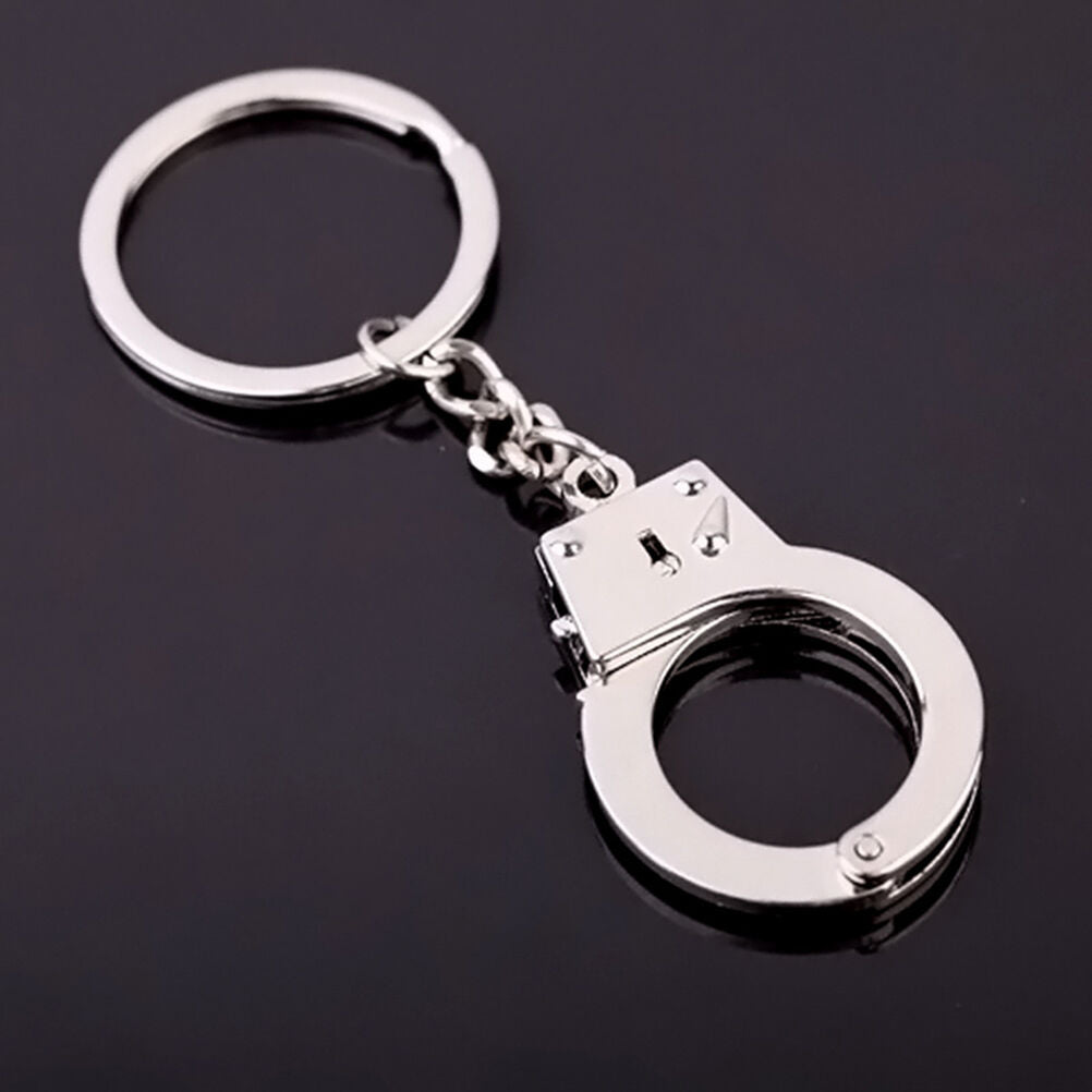 Beautiful Keyring Gadget Lover's Gift Double Handcuffs Metal Key Fob Keych.l8