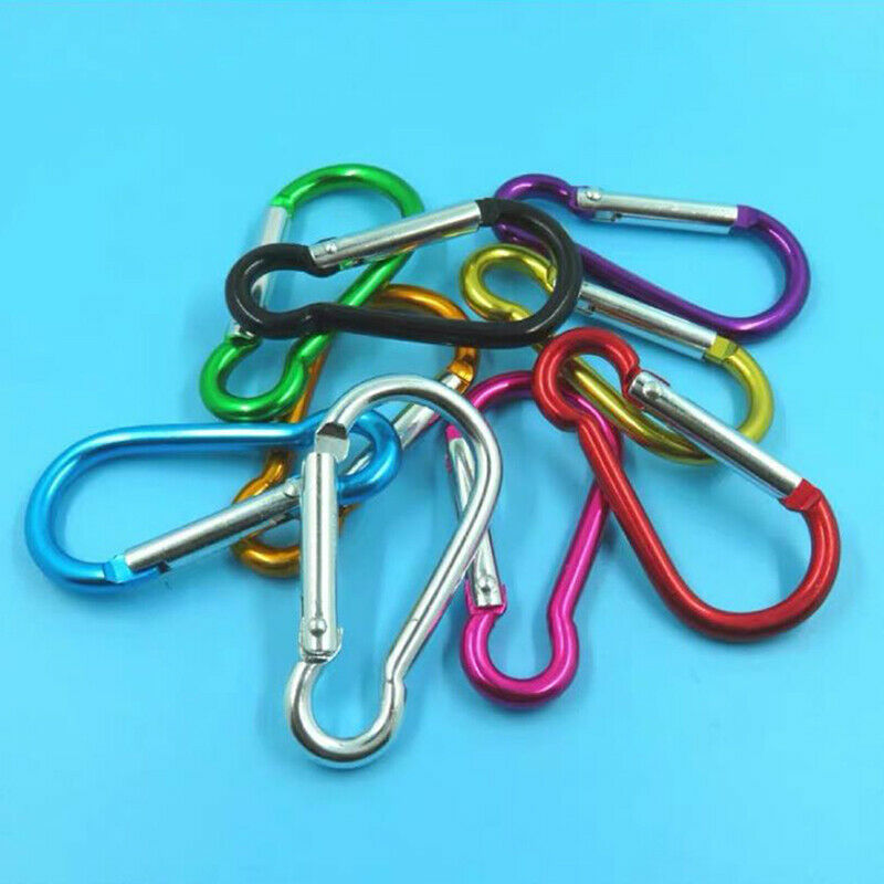 10pcs Climbing Button Carabiner Outdoor Sports Multi  Safety Buckle Keych Kt