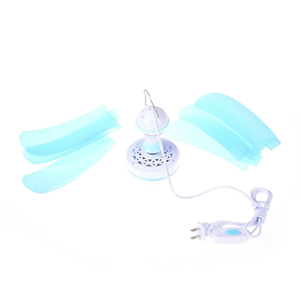 Six Leaf Mini Ceiling Fan Cool Mosquito Net Electric Large Wind  Hanging Lt