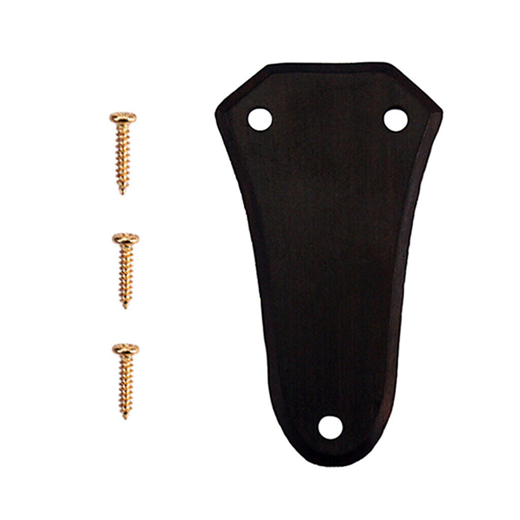 Guitar Ebony Cover Plates with 3 Pieces of Golden Screws for Bass Guitar