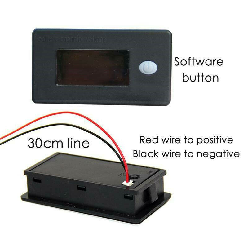 12V LCD Digital Display Battery Capacity Meter Status Indicator Tester Monitor