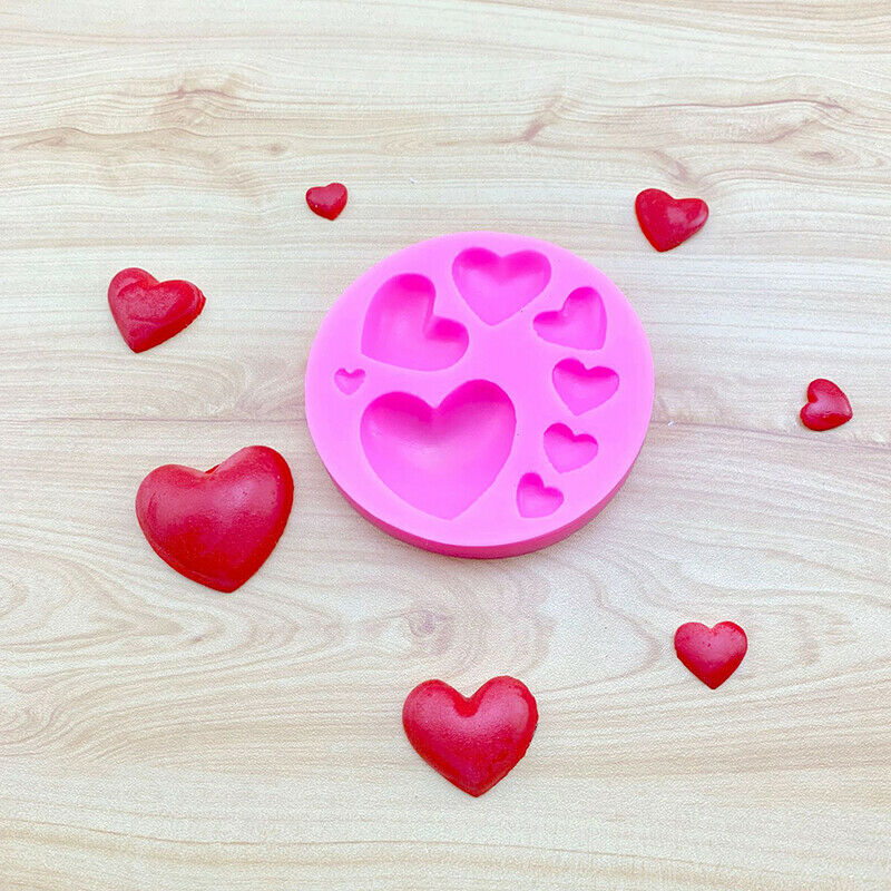 Loving Heart Shape Silicone Mold DIY Candy Paste Cake Decorating Tool Mo.l8