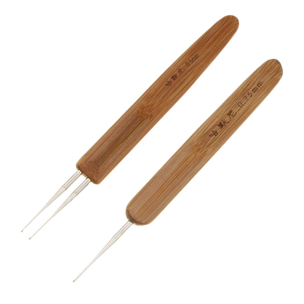 4 Pieces/set Bamboo Hair Weaving Crochet Needles Hooks Dreadlock Tool