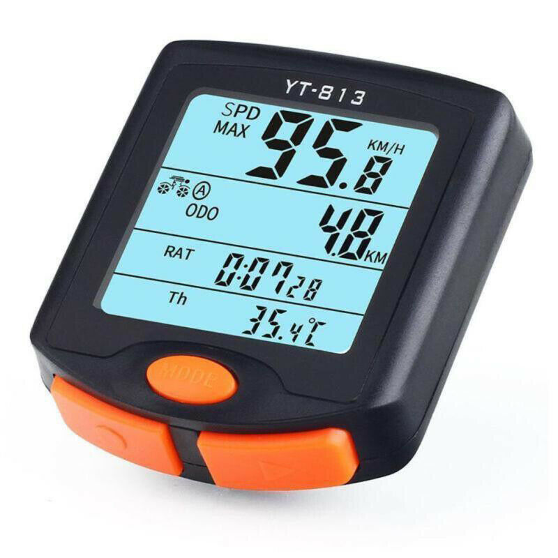 Bike Computer Wireless Motorcycle Bicycle LCD Odometer Speedometer w/ Back light