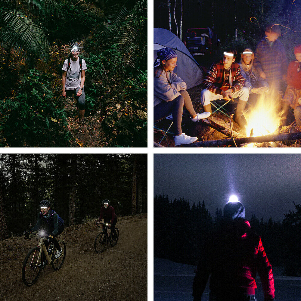 LED Head Band Light Flashlight Headlamp 3Mode Broadbeam Torch Lamp Waterproof