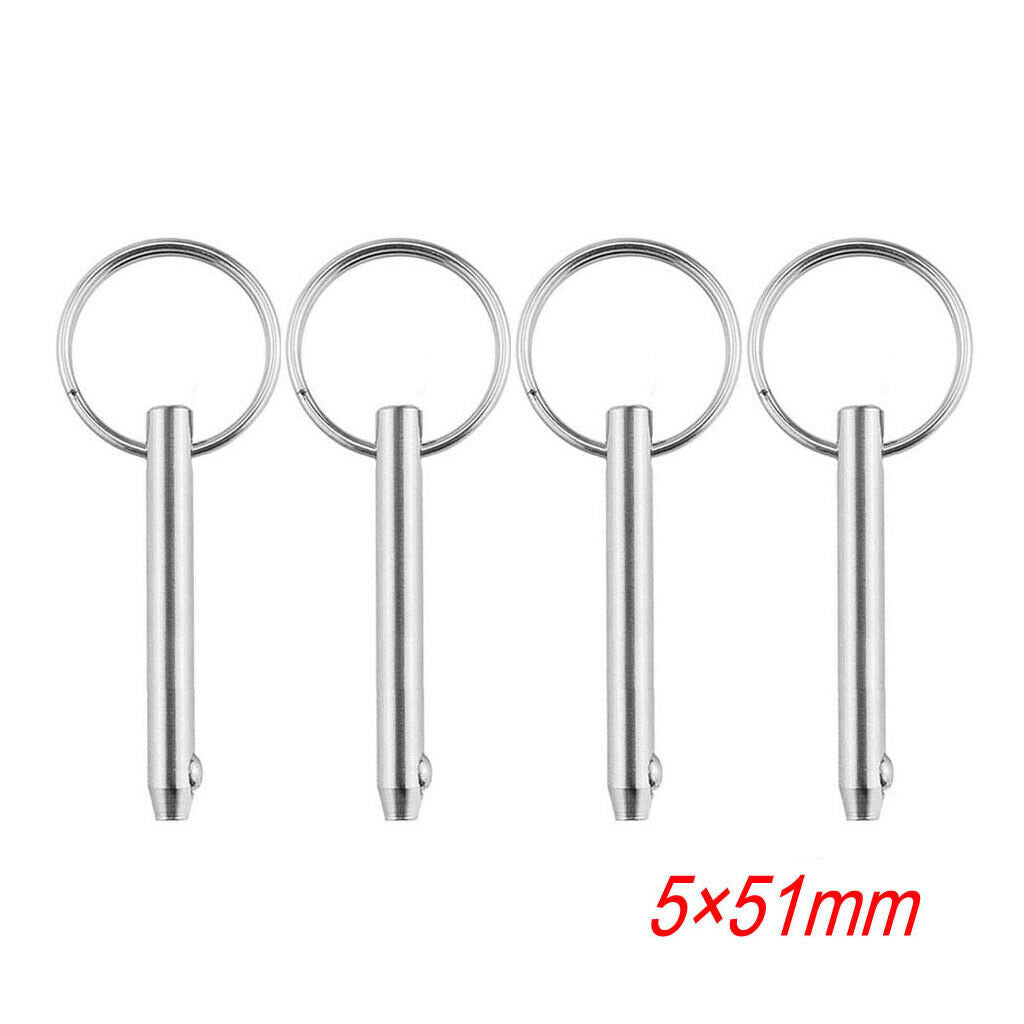 4PCS 5x51mm Stainless Steel Bimini Top Quick Release Pins Hardware for Boat