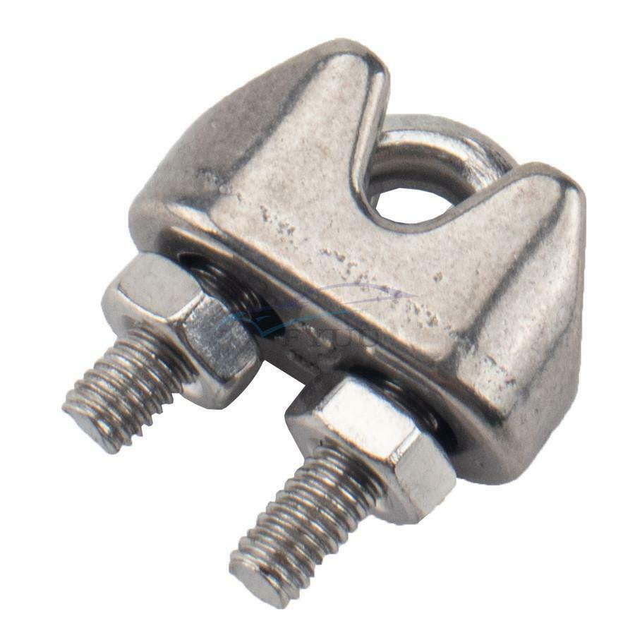 40PCS Universal 304 Stainless Steel Polished Wire Rope Cable Clamp Tool Kit