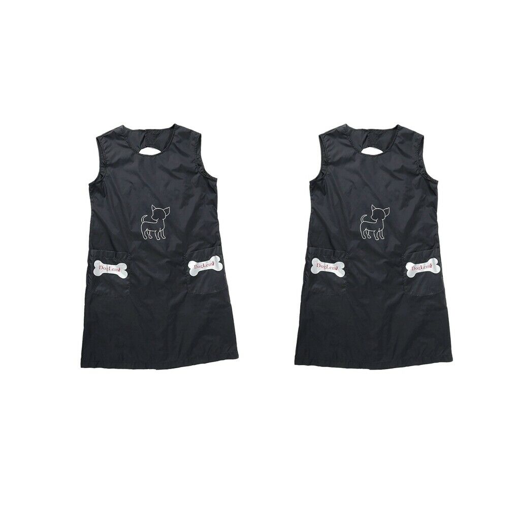 2pcs Pet Grooming Apron Pet Shop Work Clothes Smock Bibs for Women Men