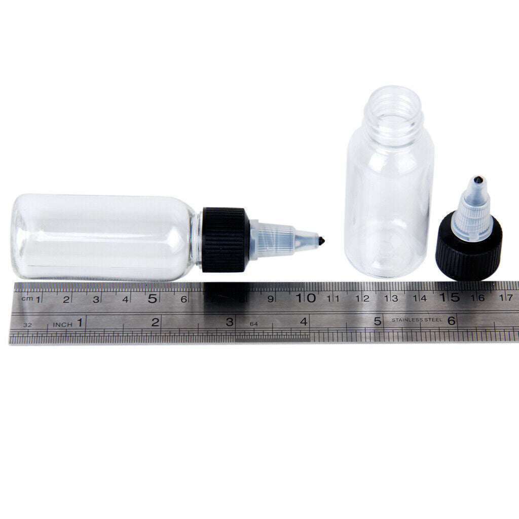 Lot 10PCs 30ml Clear PLASTIC EMPTY TOP  Pigment Supply