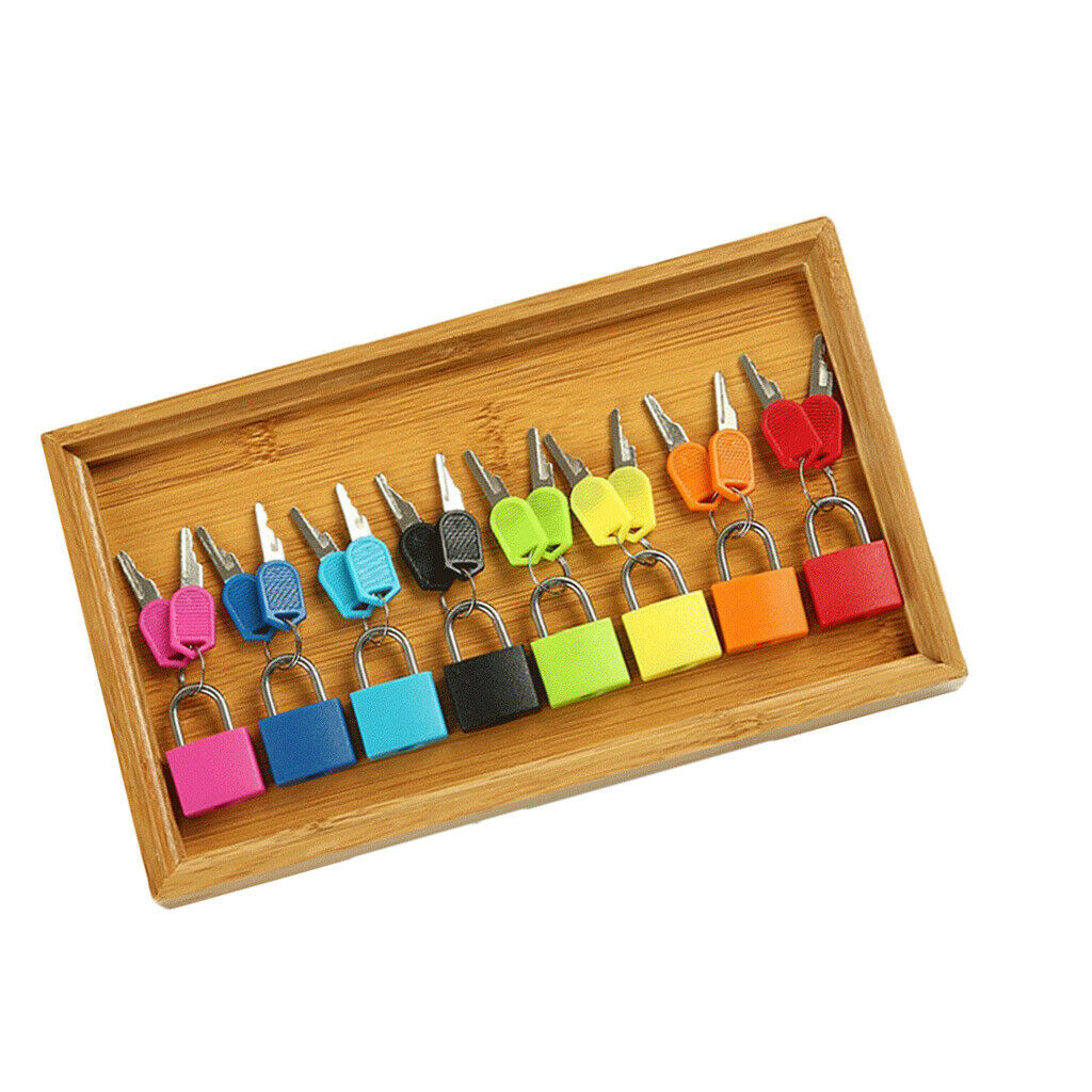 8 Pieces Universal Lock & Keys Kit in Wooden Salver Children Color Perception