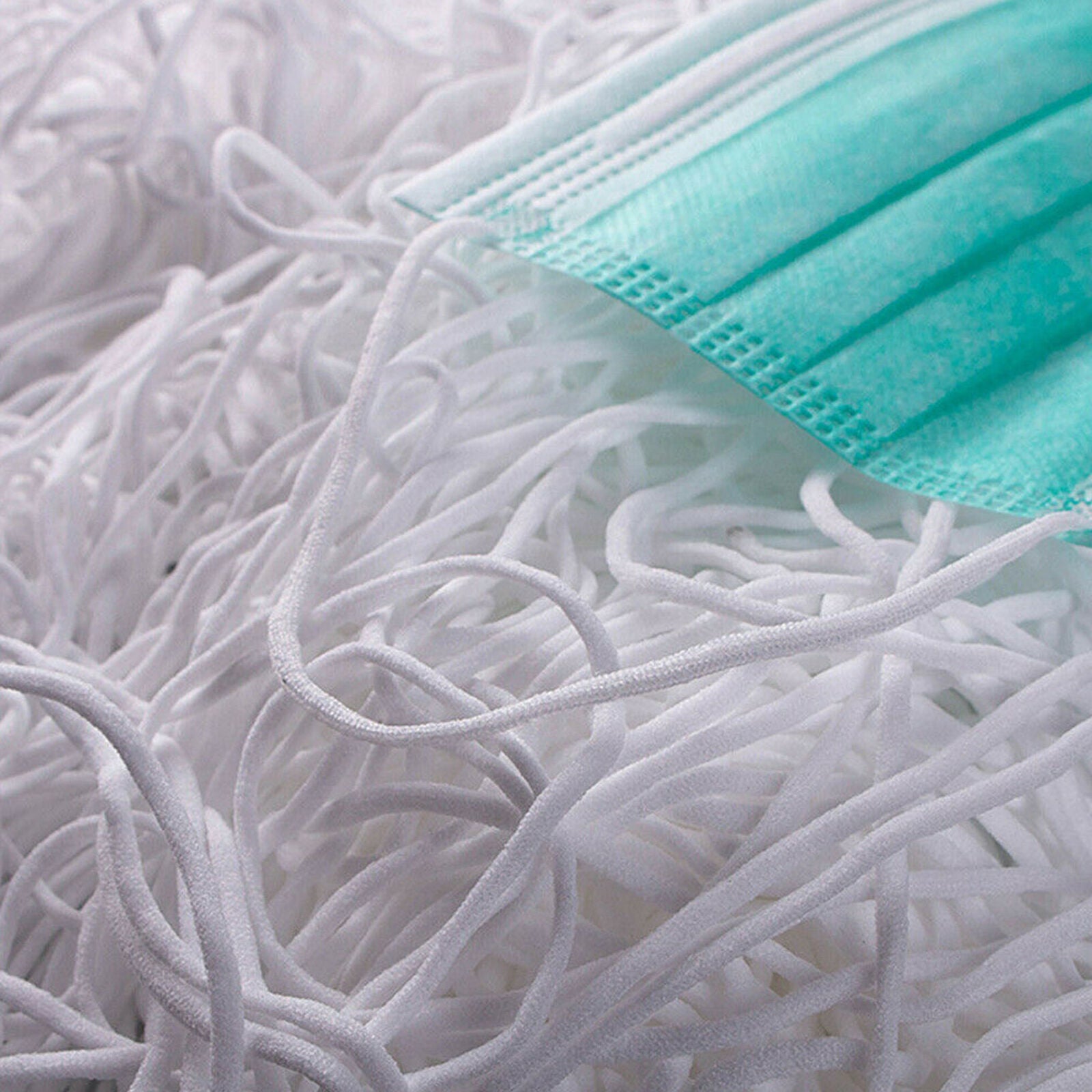 100 M Elastic Rope Rubber Band Round Ear Hanging DIY Accessories 3mm White
