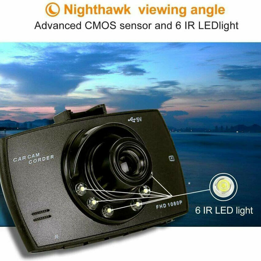 1080P Lens HD Car DVR Video Dash Cam Recorder Camera G-Sensor Night Vision 170°