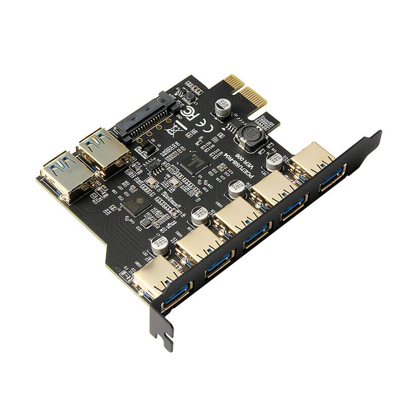 USB 3.0 PCI-E Expansion Card Adapter 7 Ports Hub Adapter External Controller