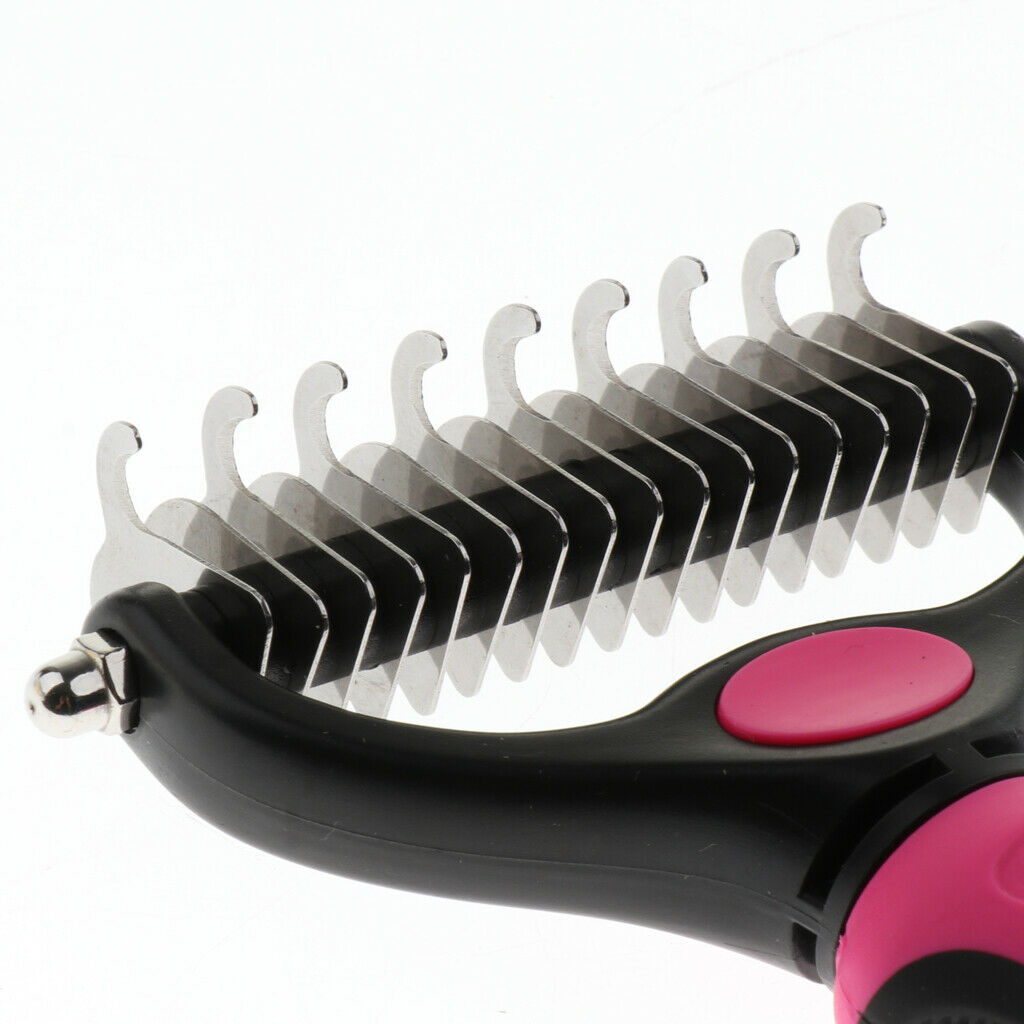 Pet Dog Cat Dematting Comb Double Sided Open Knot Grooming Rake Comb