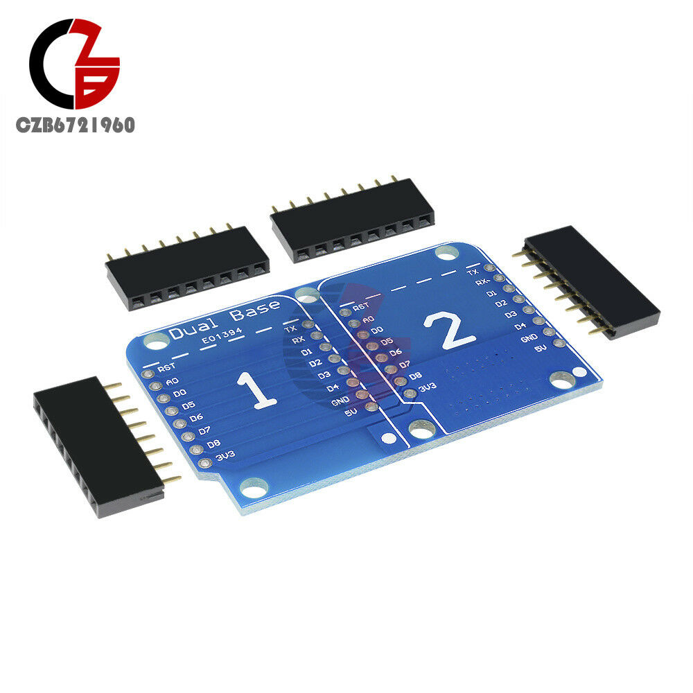 Double Socket Dual Base Shield for WeMos D1 Mini NodeMCU Arduino ESP8266