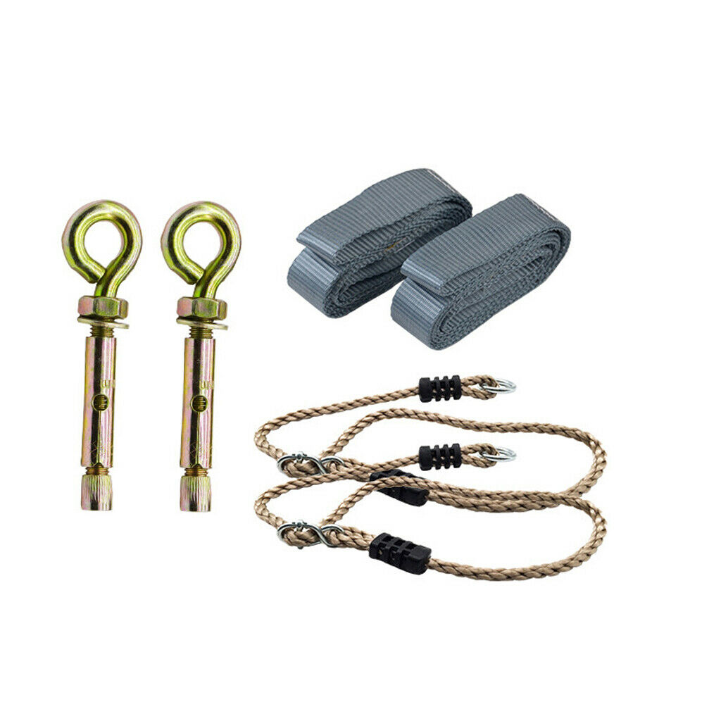 Playground Swing 50cm Strap Metal Hook 1M Rope DIY Accessories 100KG 6PCS