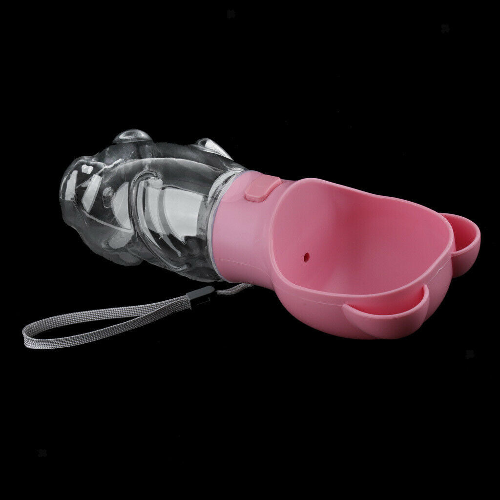 Portable Pet Dog Water Bottle Dogs Travel Puppy Cat Drinking Bowl  Pink
