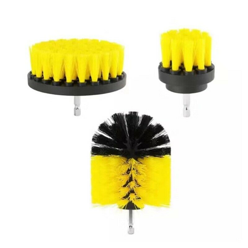 3Pcs Electric Scrubber Brush Drill Brush Kit For Carpet Car Tires Nylon Brushes