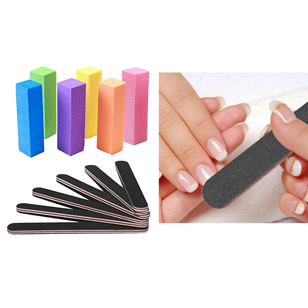 12Set 4-Way Nail Remover Sponge Buffer Block Nails File Polishing Buffing