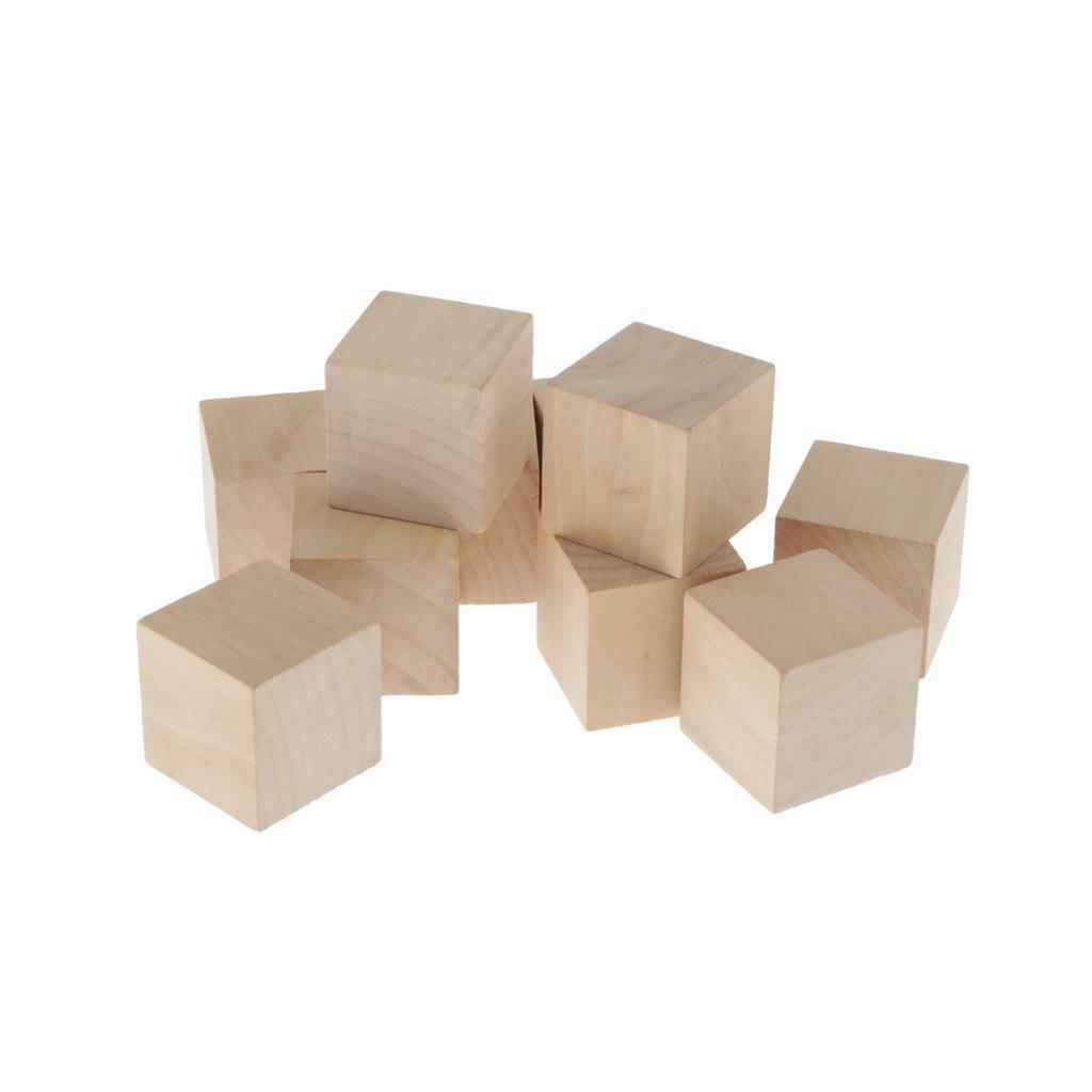 10PCS Wood Blank Dice D6 Game Dice For DIY Decorating Craft Projects 40mm