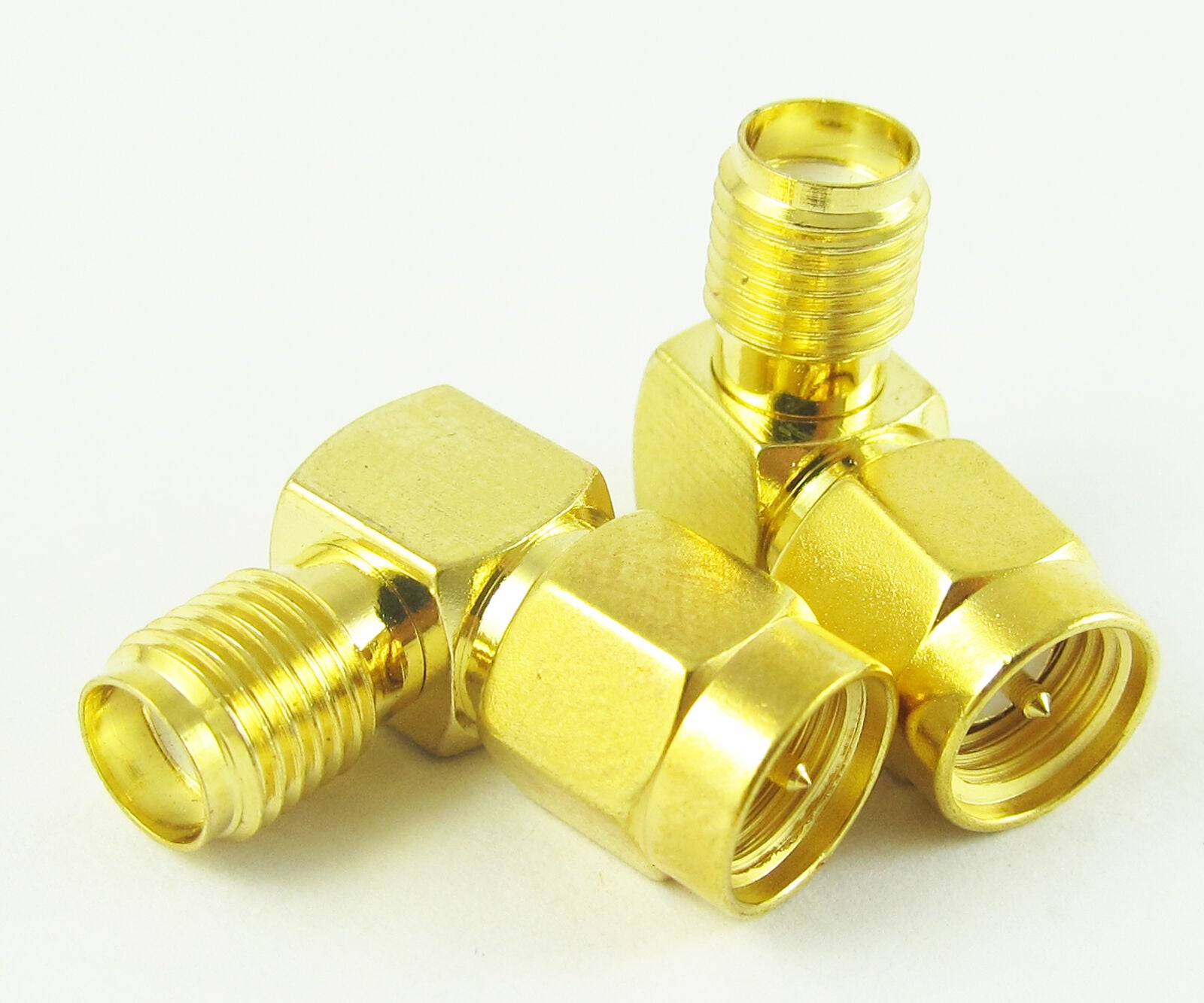1pc new RF adapter connector SMA male plug to SMA female jack R/A right angle
