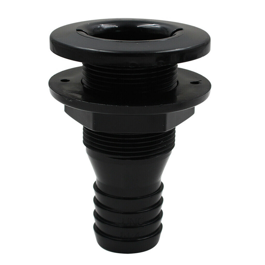 Durable 3/4'' Black Boat Thru-Hull Fittings Replacement for Exhaust Port