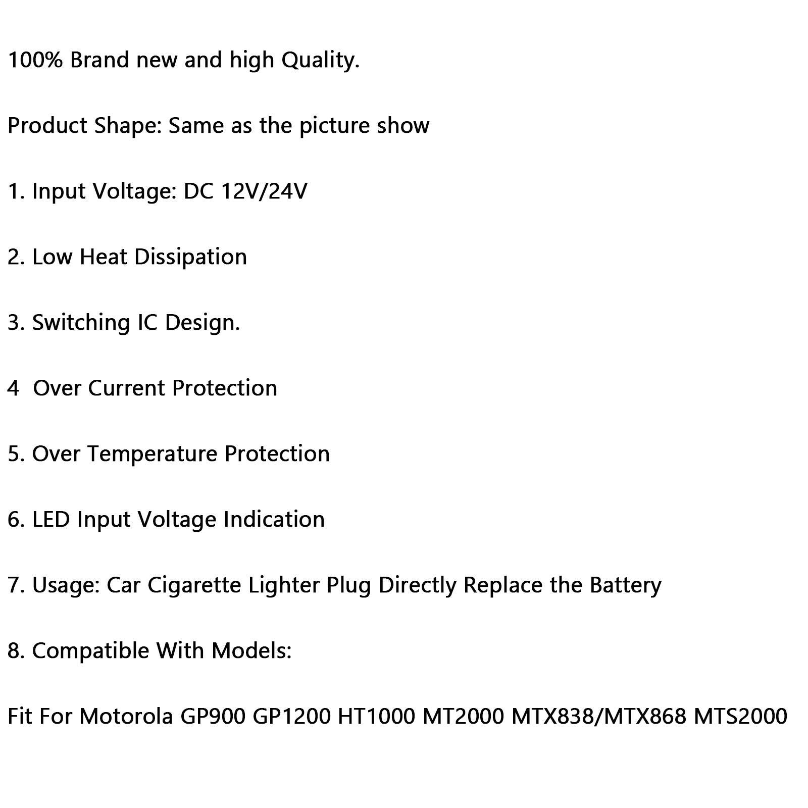 1x Charger Battery Eliminator Fit  GP900 GP1200 HT1000 MT2000 MTX838 UN