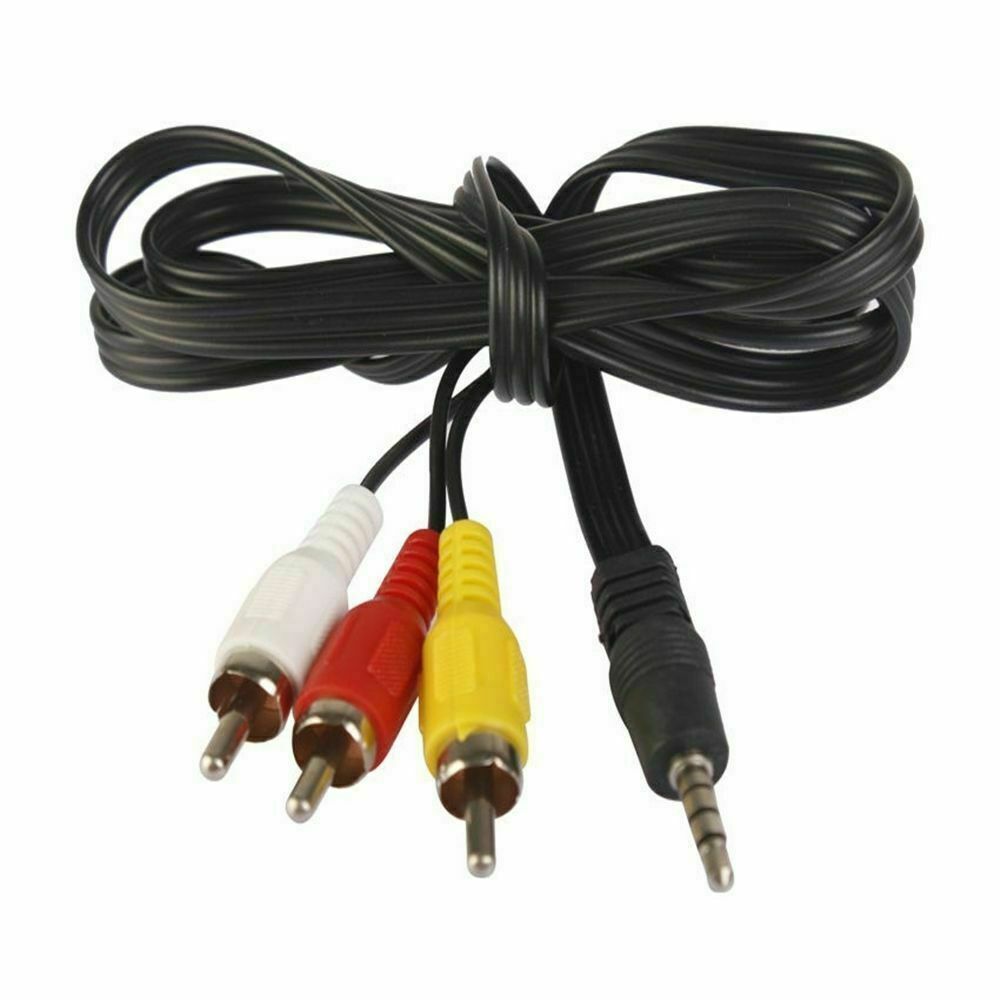 Universal 3.5mm Jack to 3 RCA Phono AV Lead Wire -TV/DVD/VIDEO/CAMERA/CAMCORDER