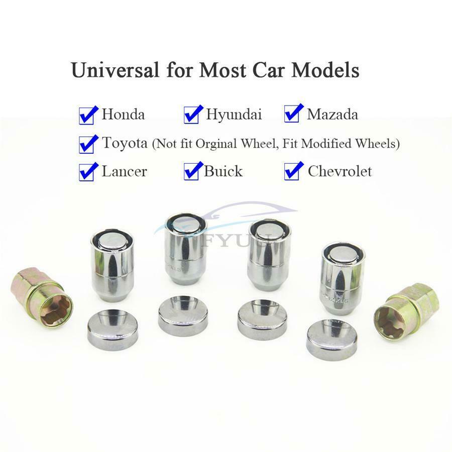 M12 x 1.50 Wheel Anti-Theft Locks  Tyre Screws With 2 Keys For Mazada Chevrolet