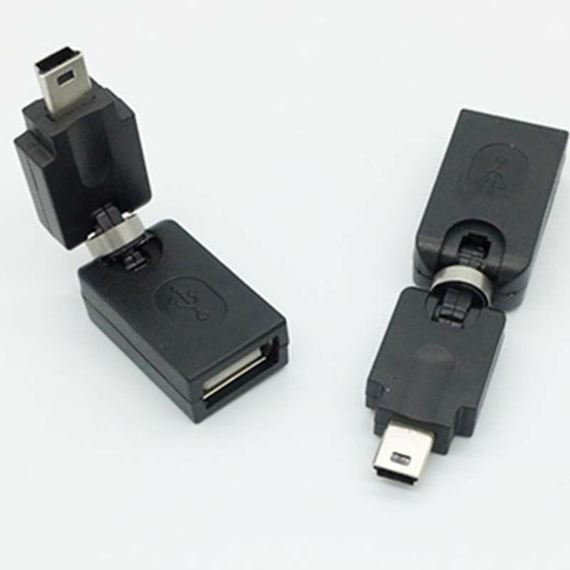 USB 2.0 A female to Mini 5 pin male 360 Degree rotation angle Extension Adapter