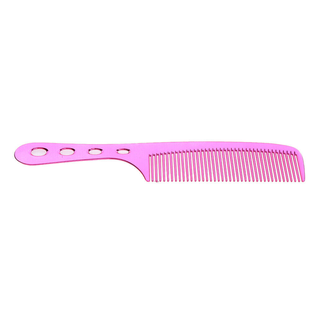 Space Aluminum Antistatic Haircutting Styling Barber Comb for Women Fuchsia