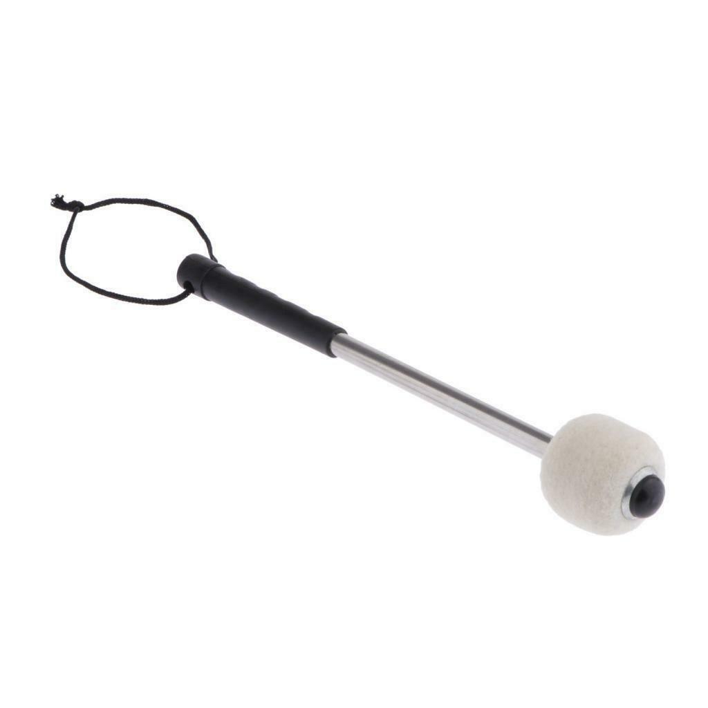 2X Alloy Marching Tenor Drum Mallets with Strap Stick Wool Felt Head Drum Parts