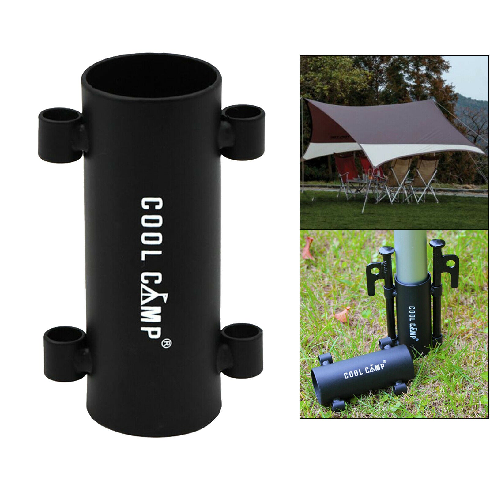 Iron Canopy Pole Holder Camping Awning Sunshade Rod Support Stand Fixed