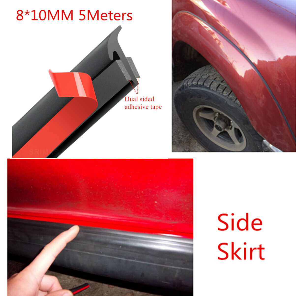 5M Dual Side adhesive tape Car Rubber Sealing Strip Slanted T-Type Seal Rubber