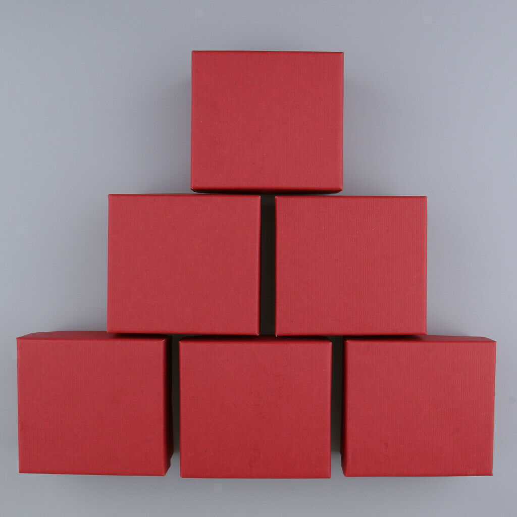 3pcs Square Paper Ring Box with Pillow Gift Jewelry Storage Red