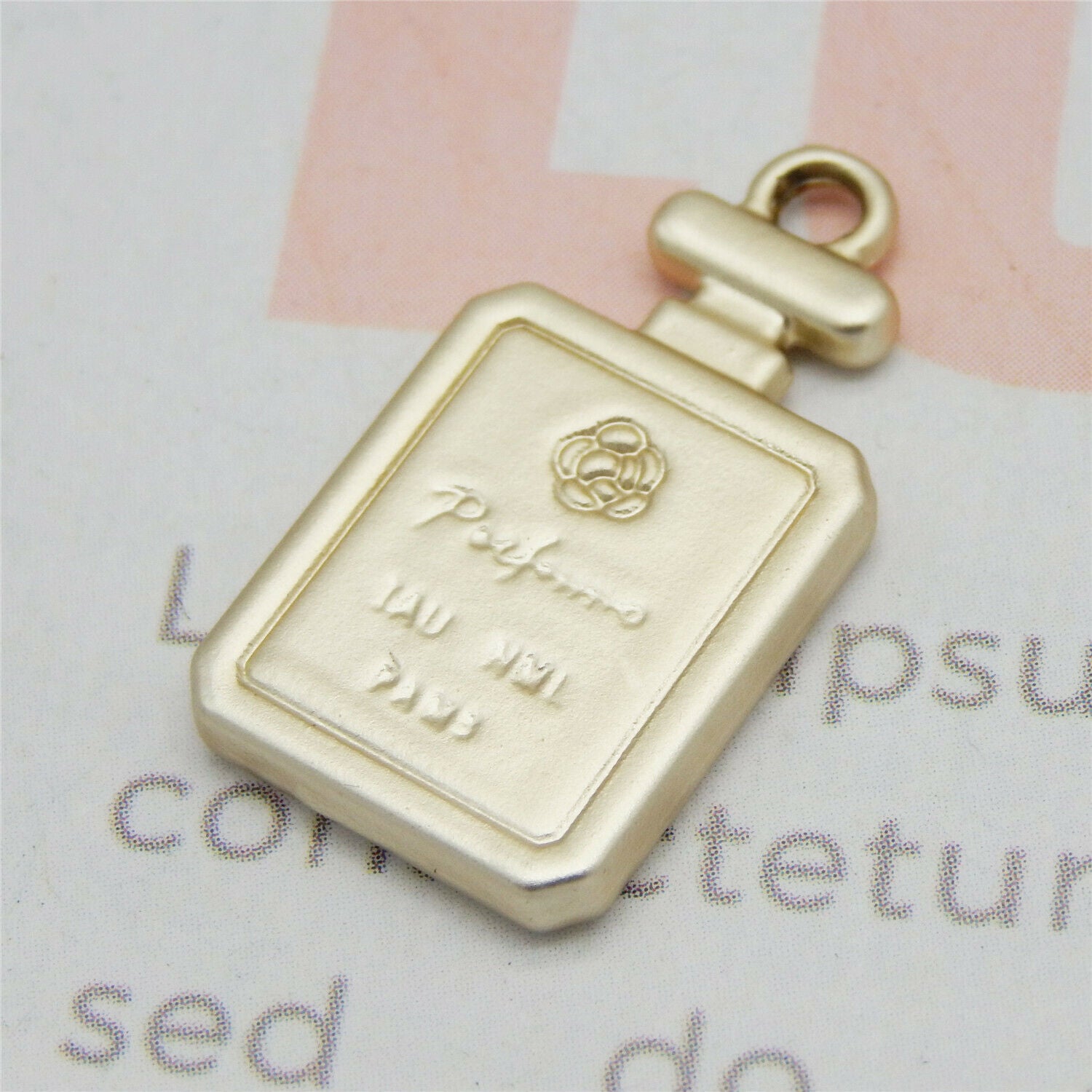10PCS Golden Perfume Bottle Bracelet Charm Alloy Pendant Jewelry Making 12*22mm