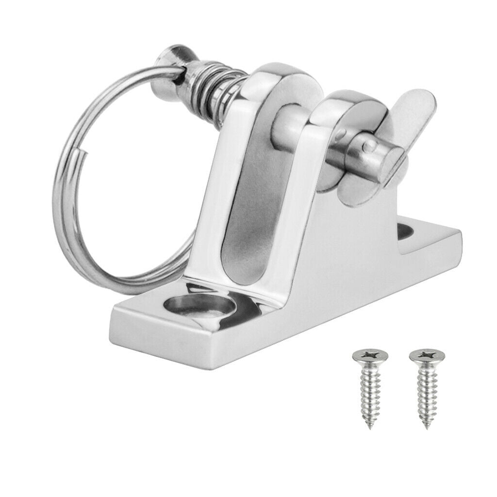 Deck Hinge Boat Bimini Top Fitting Quick Release Pin Ring - Stainless Steel