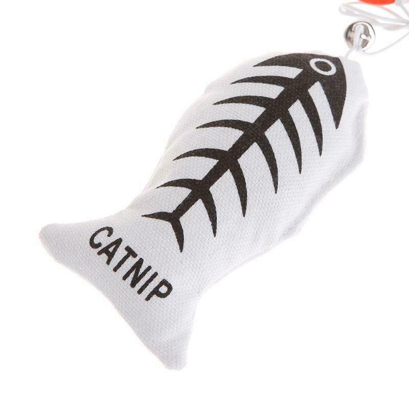 Cat Toys Canvas Fish Catnip Interactive Play Funny Hanging Ring Kitten Stuffed