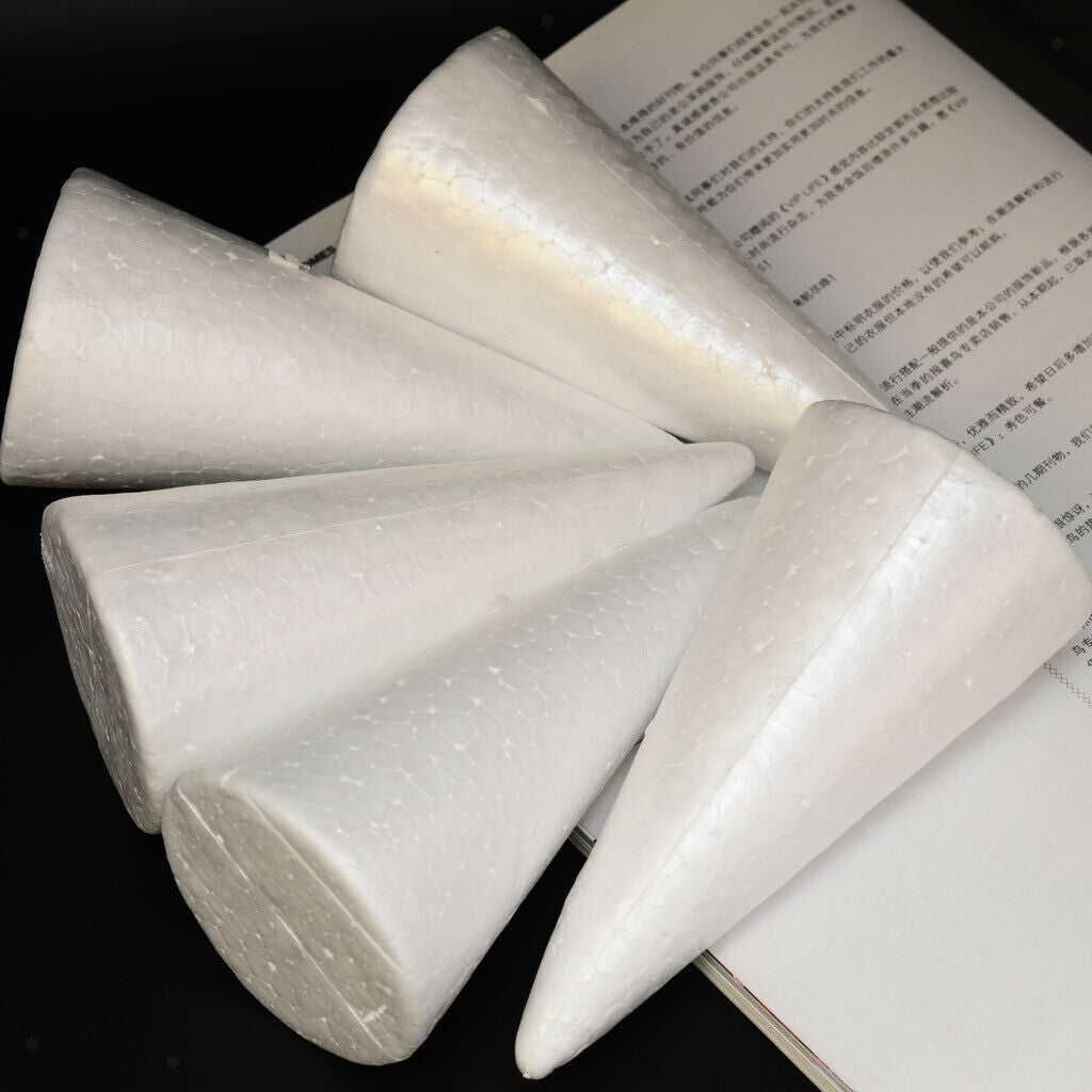 10x Cone Shape DIY Christmas Tree Styrofoam Foam Craft Material 100mm 150mm