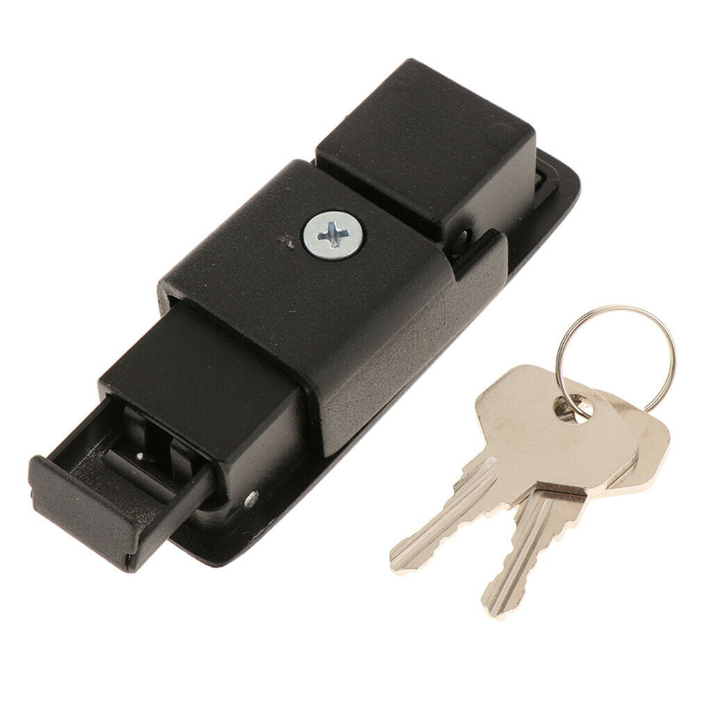 Cabinet Door Metal   up Plane Cam Lock Black with 2 Keys 105x35x25mm