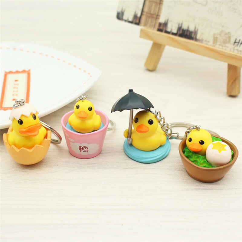 Cute Yellow Duck Keychain Cartoon Animal Bag Hanging Pendant Keychain Keyr.l8