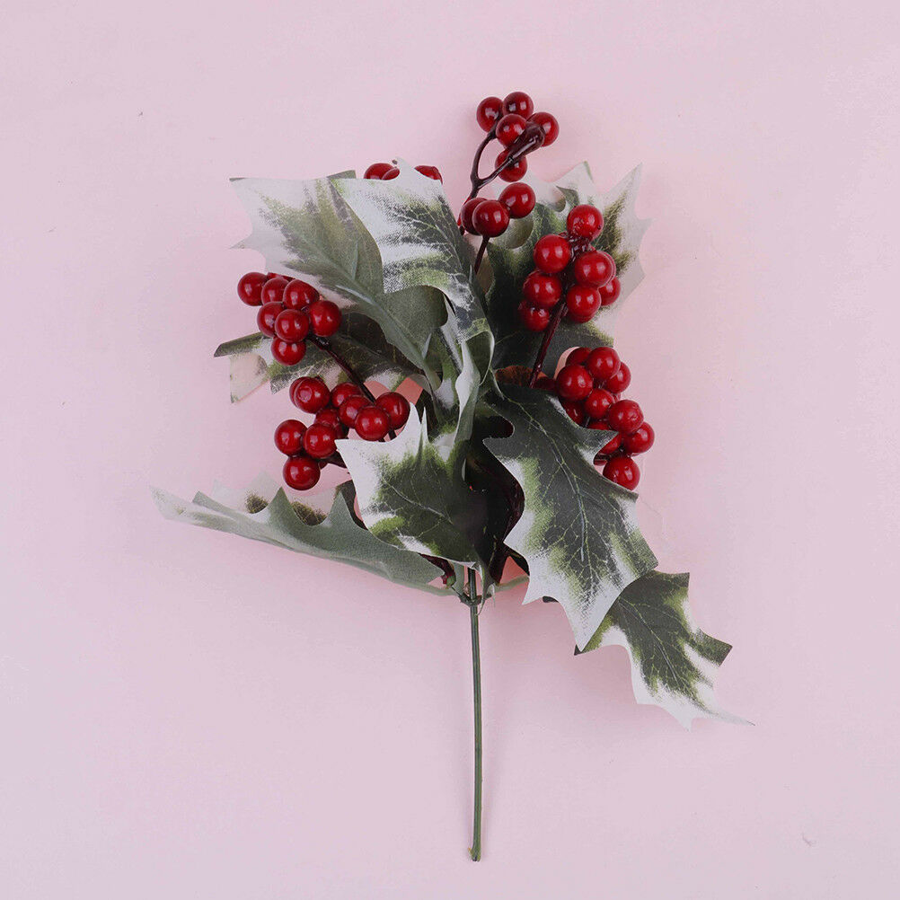 22cm Artificial Flower Red Berries Christmas Flower New Year's Tree Decora.l8