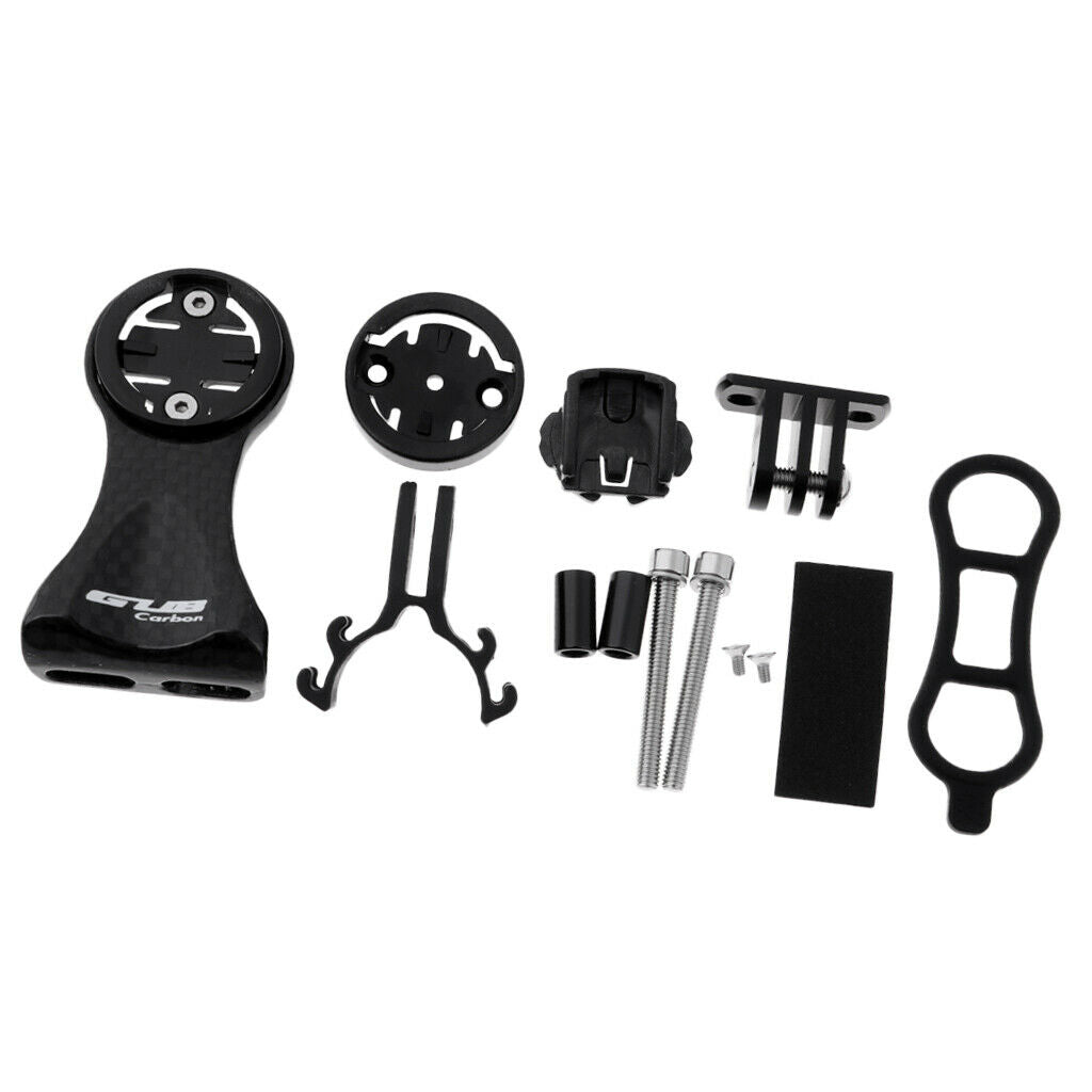 Carbon Fiber MTB Bike Computer Holder Cycling Front Stem Extension Bracket