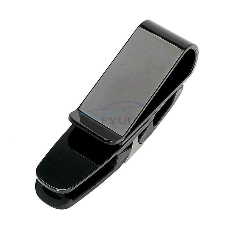 1 × Universal Titanium Gray Vehicles Sun Visor Glasses Card Ticket Holder Clip